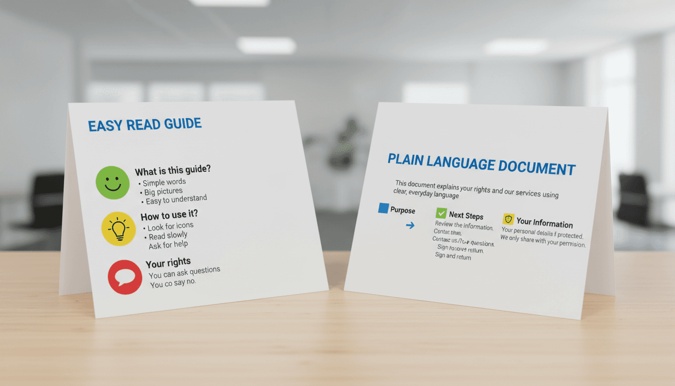 Easy Read and plain language resource materials designed for accessibility
