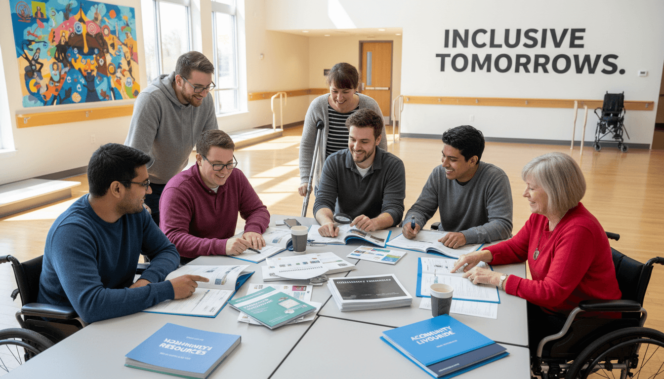 People with disabilities accessing resources in an inclusive community setting