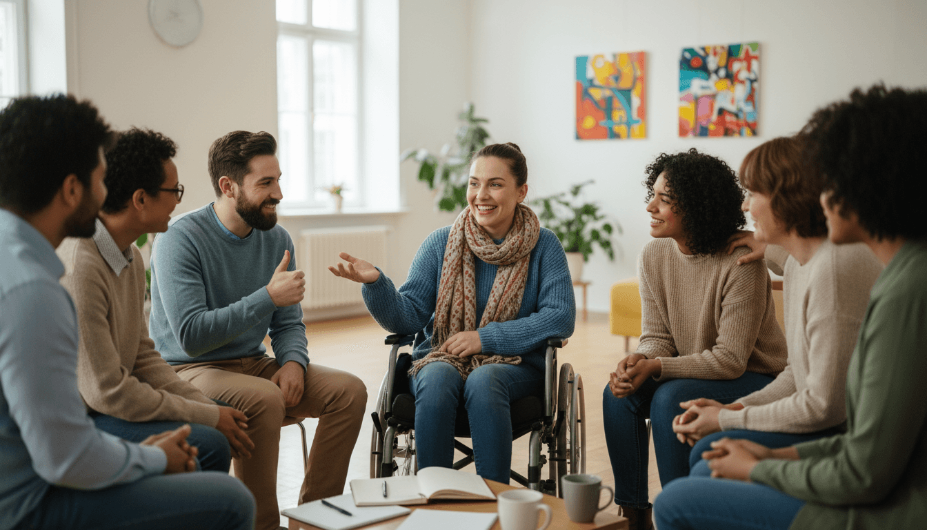 Person confidently participating in self-advocacy program