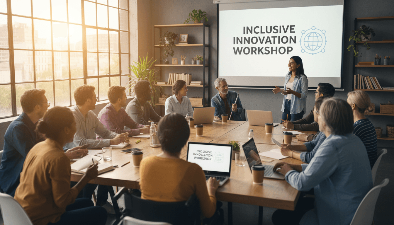 Group of diverse people in a webinar setting engaged in learning