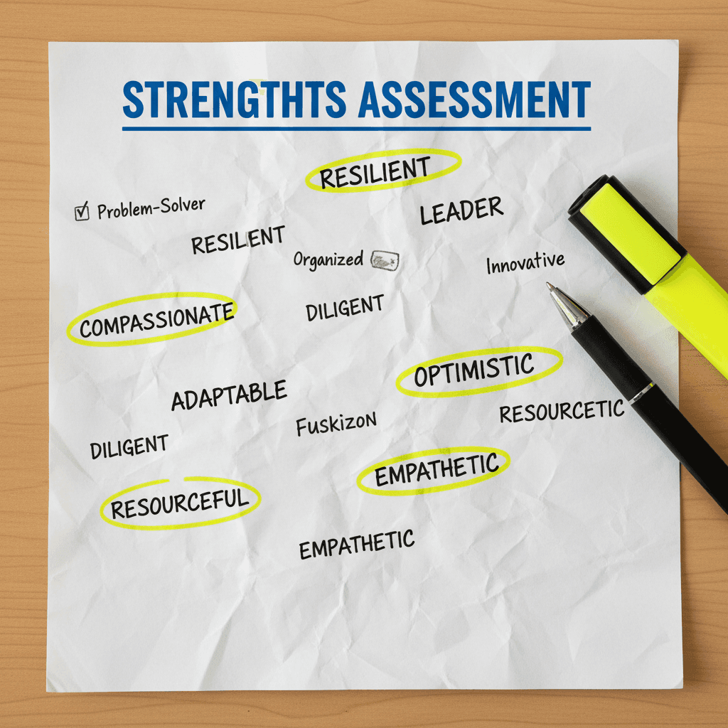 Strengths Worksheet for identifying personal capabilities